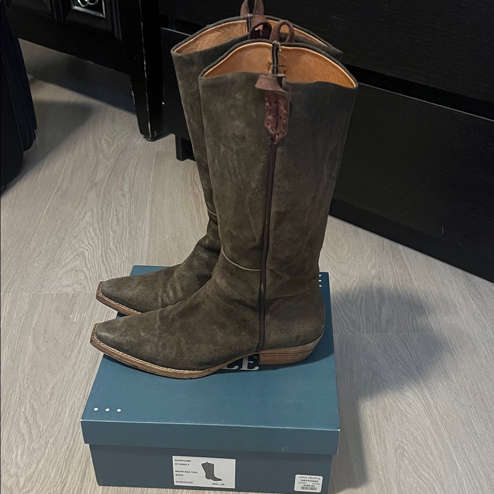 Free People Montage Tall Boots Chocolate color